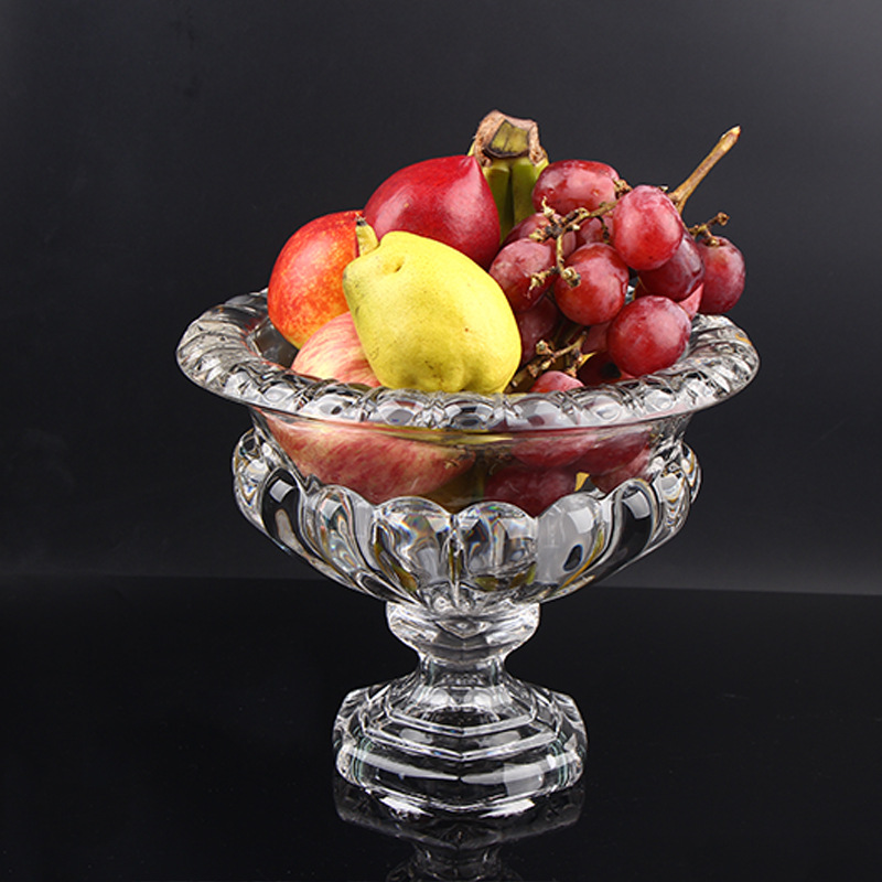 Yuxing Glass vintage high-legged vase, fruit box table storage, European-style light luxury Bud Series wedding table vase factory direct sales