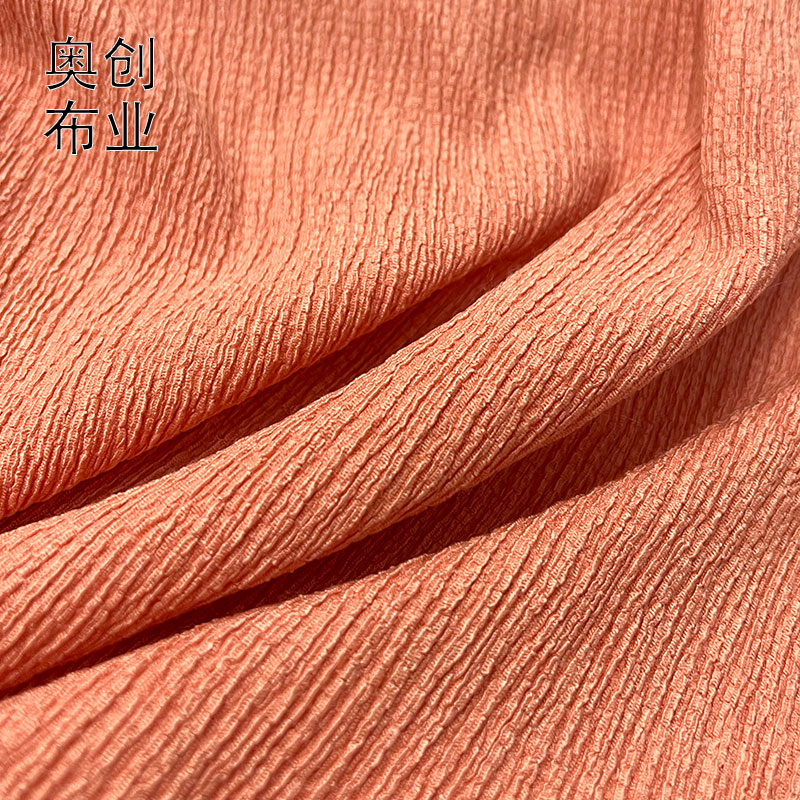 Elastic bubble bark crumpled fabric knitted crumpled texture jacquard fabric dress accessory hair accessory headpiece details Picture