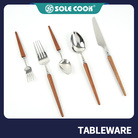 sole cook传统工艺精美古典花梨木柄尖尾牛排刀叉勺餐具 304不锈钢西餐具刀叉勺子套装