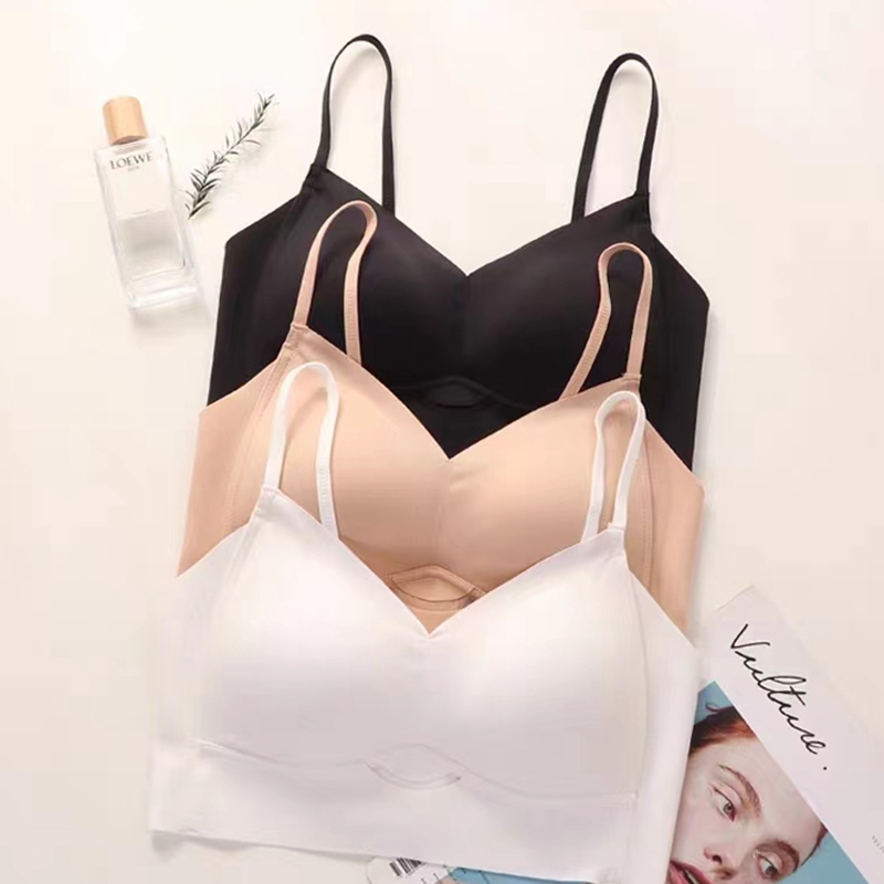 Dreamy red and pink seamless smooth surface, beautiful back, thin back, no steel ring, large chest to make smaller one-piece bra bra Item Picture