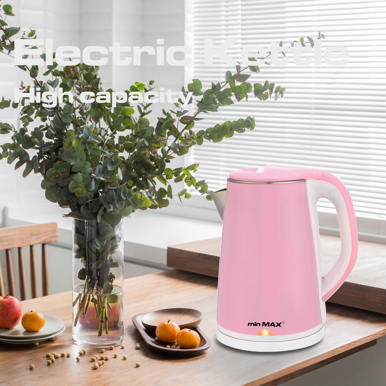 minMAX Cross-border household electric kettle, smart power-off silent kettle, double teapot MMK-2388 Application Scenario