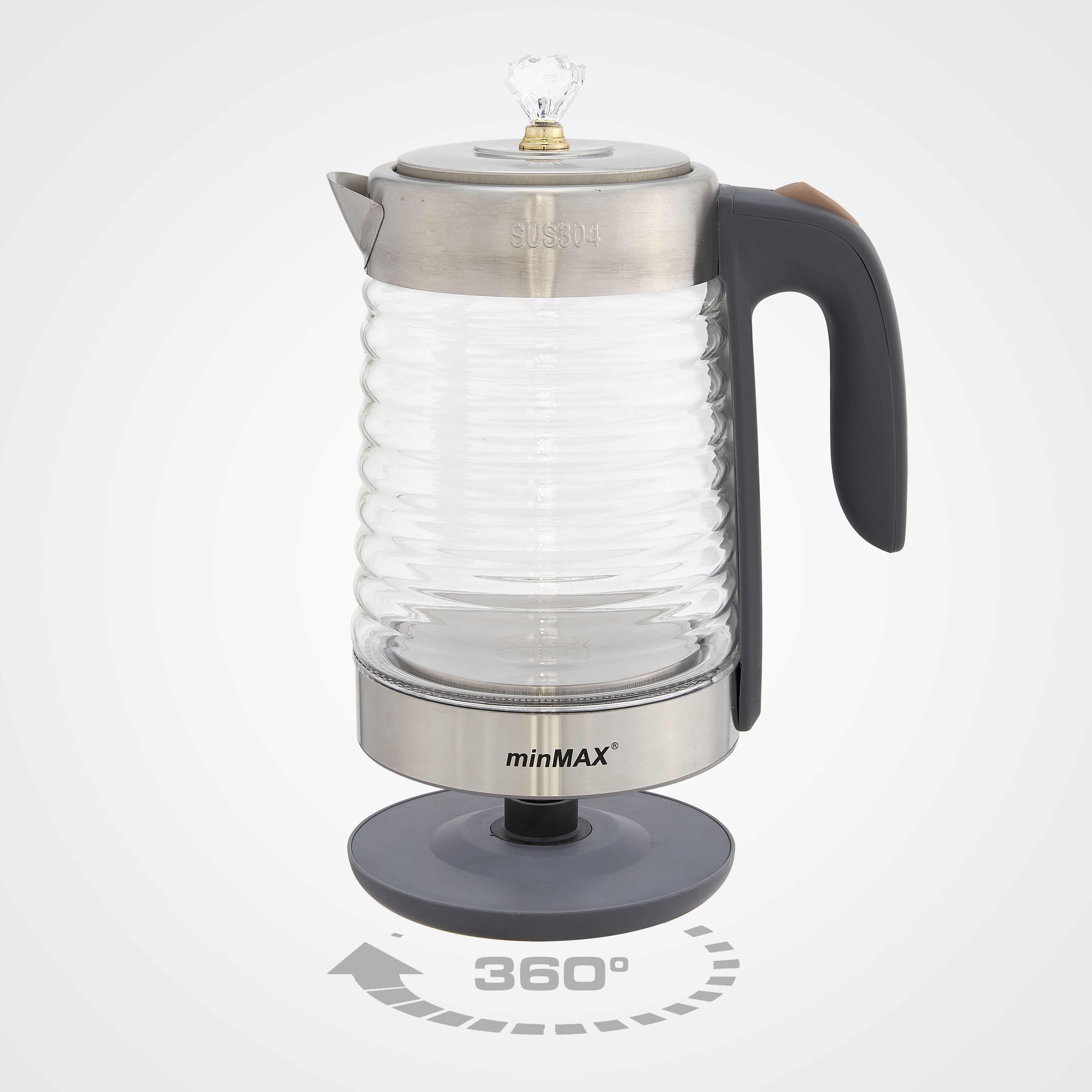 minMAX New model 1898 electric kettle, 2L household tea boiling kettle, high borosilicate glass hot water kettle Application Scenario