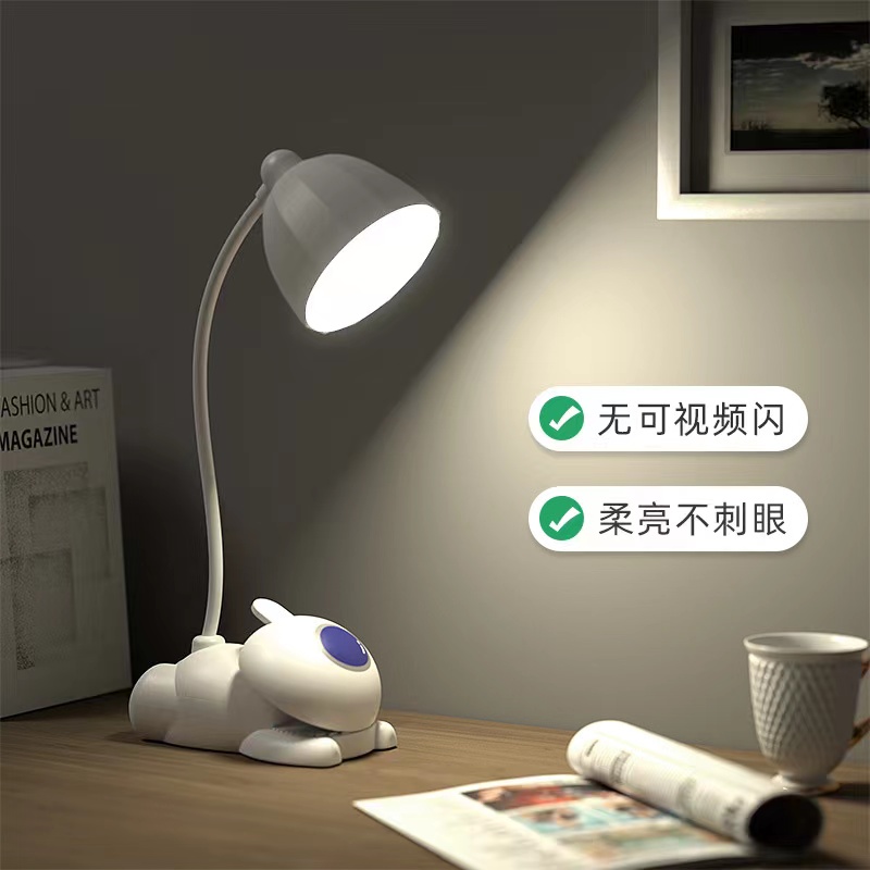 New cute pet desk lamp touch dimming student study bedroom desk LED reading eye-protecting small desk lamp details Picture