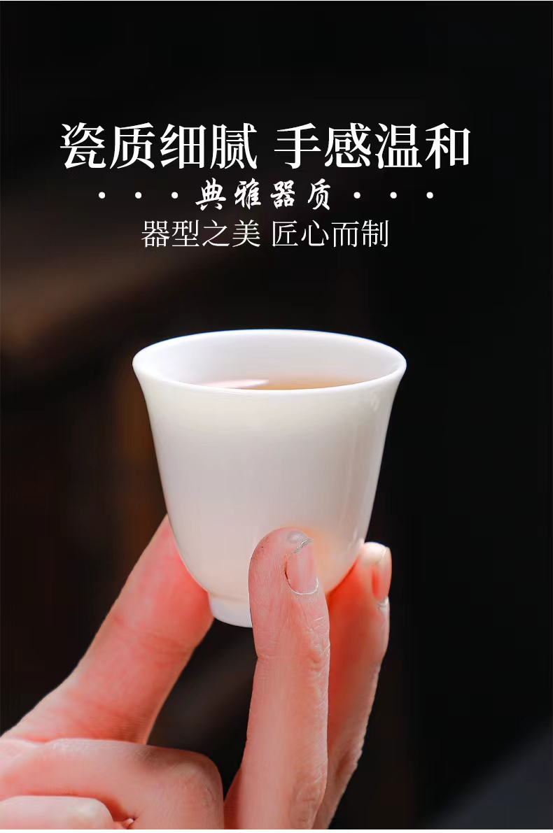 手绘羊脂玉瓷茶具套装详情图6