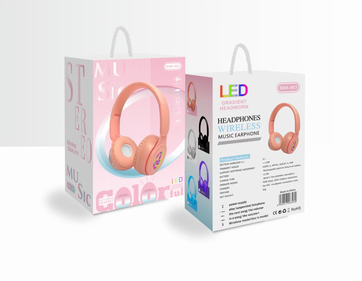 Guangdong soge marca auriculares, auriculares bluetooth SNK-803 Specification image