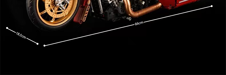 Chinese building block K box retro Harley-Davidson 1:5 motorcycle high-difficulty assembly building block toy model detail image 13