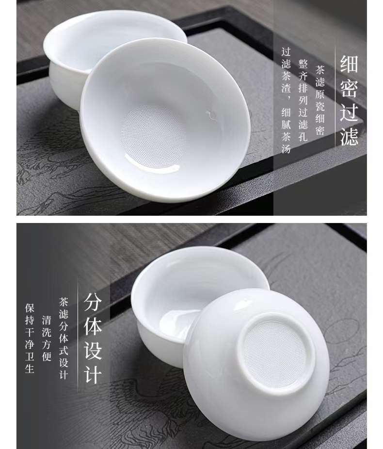 手绘羊脂玉瓷茶具套装详情图14