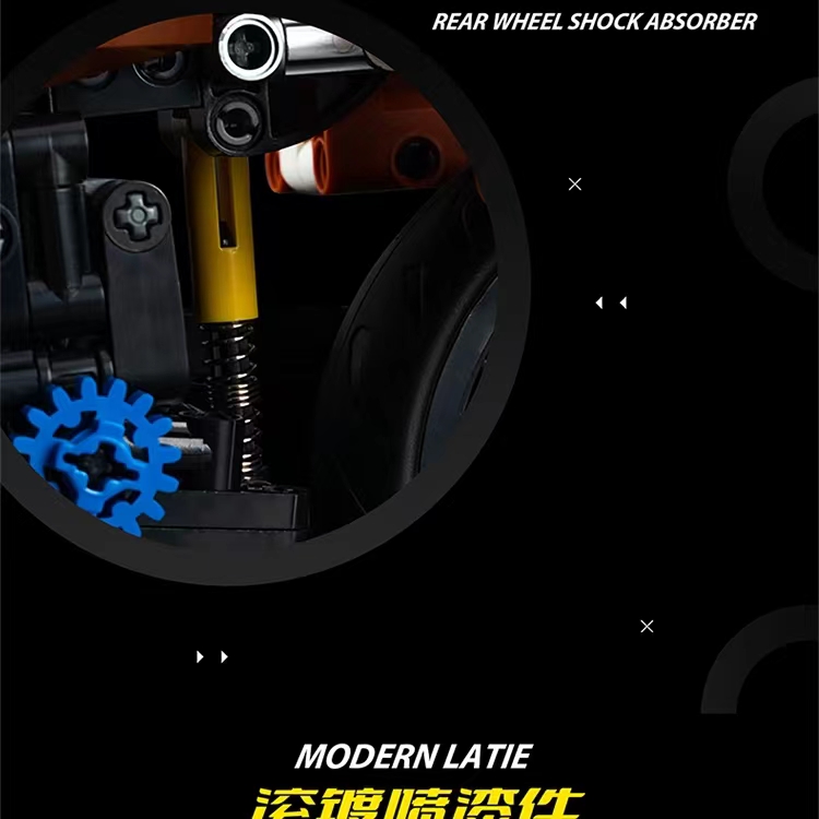 K Box Official genuine Hellboy Harley-Davidson motorcycle building blocks for boys, gift model, educational toy assembly detail image 4