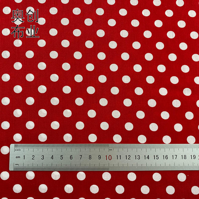 40-count all-cotton poplin fabric polka dot printed polka dot fabric dress shirt pure cotton children's wear summer home wear Specification image