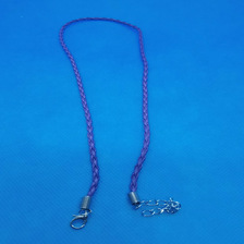 3mm紫色编织绳项链四股绳项链长度43cm和5cm尾链加弹簧链条1根
