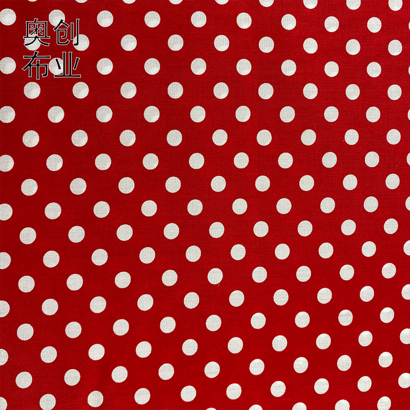 40-count all-cotton poplin fabric polka dot printed polka dot fabric dress shirt pure cotton children's wear summer home wear details Picture