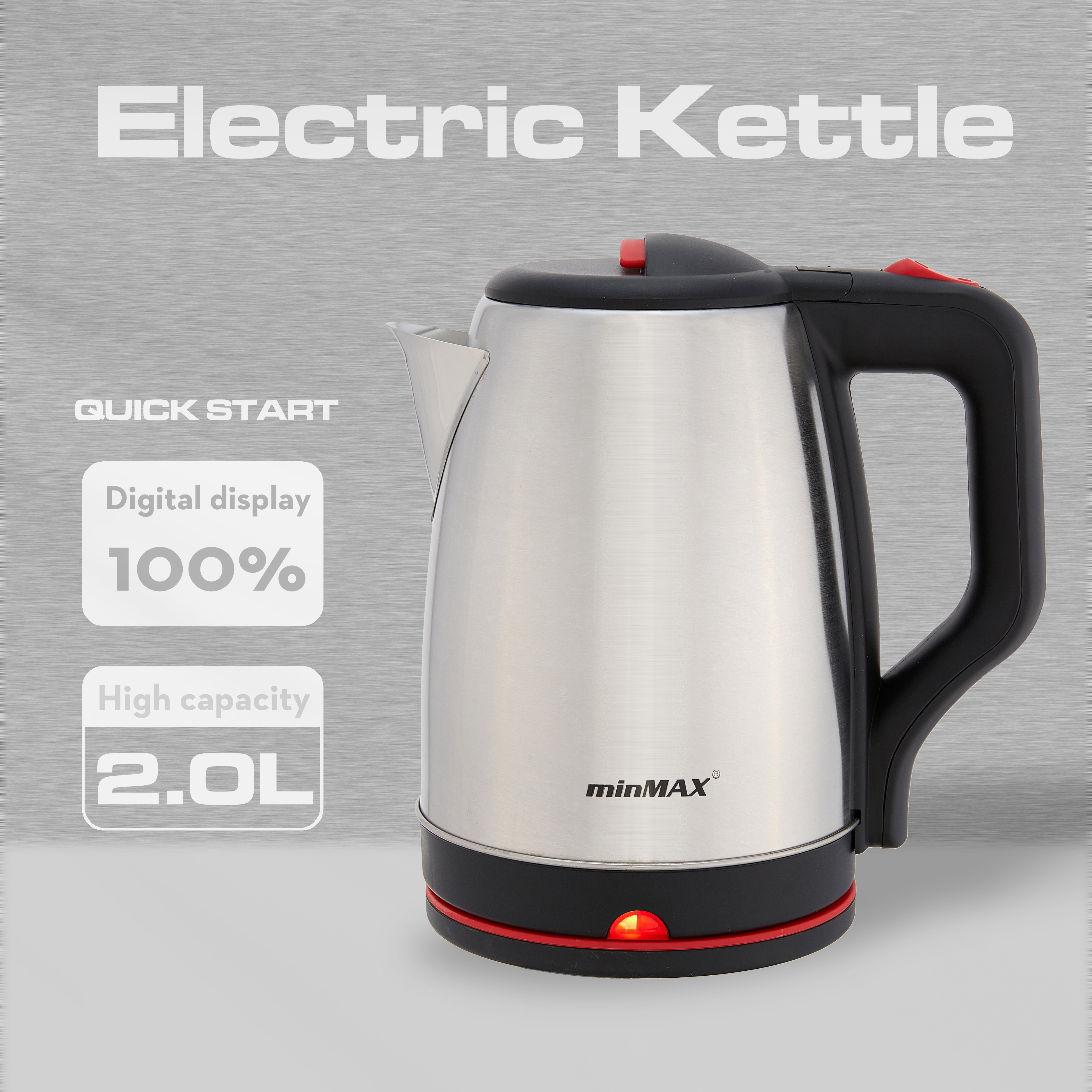Factory direct supply of minMAX 6933 stainless steel large-capacity electric kettle, quick heating kettle, home and hotel