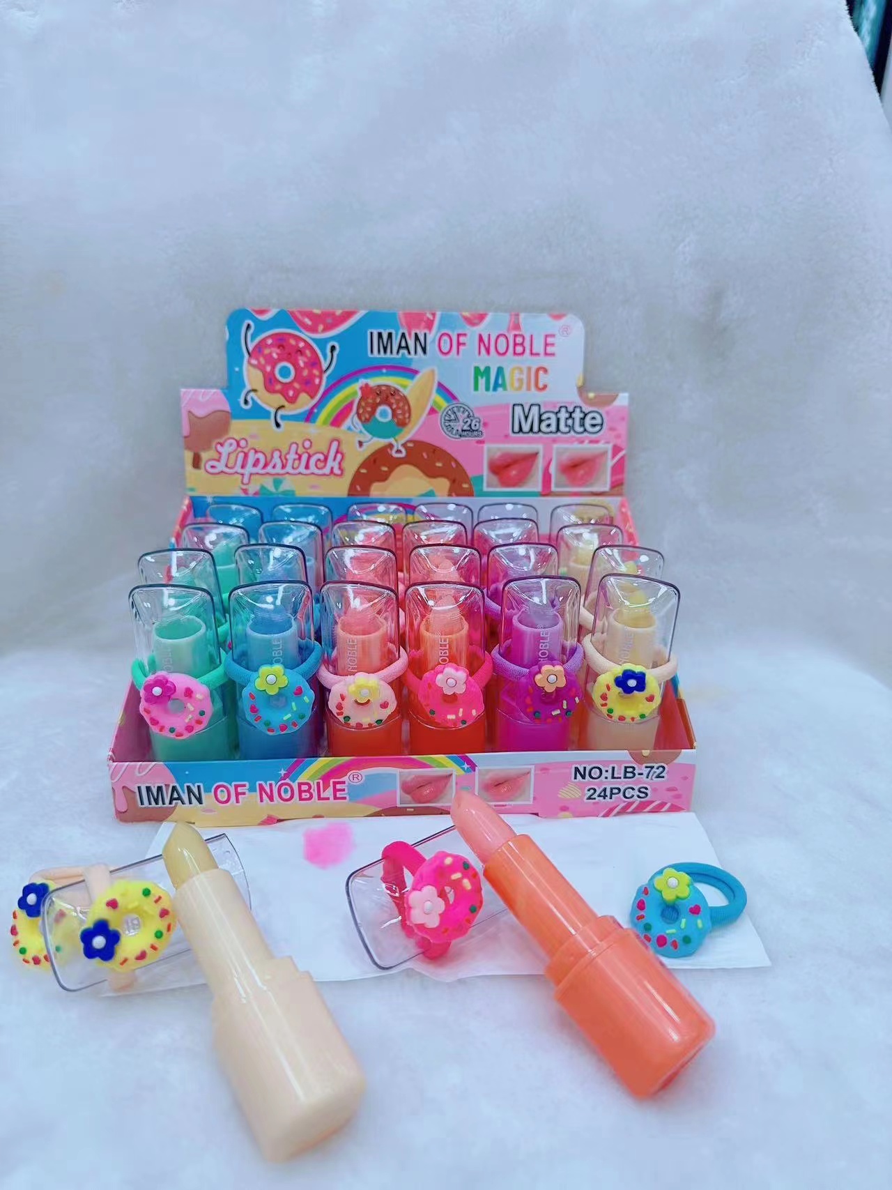 I MAN OF NOBLE变色唇膏滋润保湿甜甜圈发圈可当戒指两用 