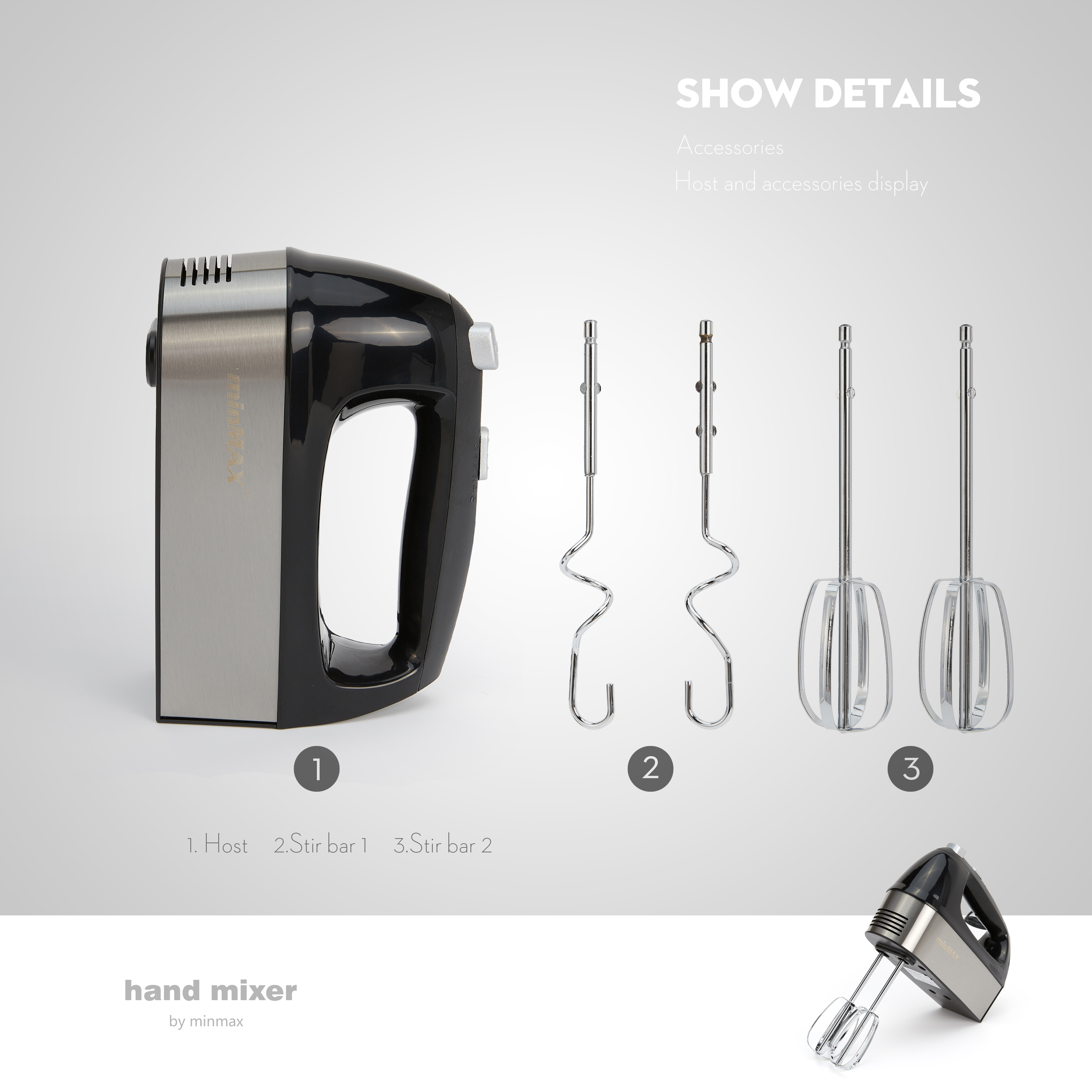 minMAX's new best-selling desktop egg beater 9621, a large-capacity multi-functional whipper, is in stock for export Application Scenario