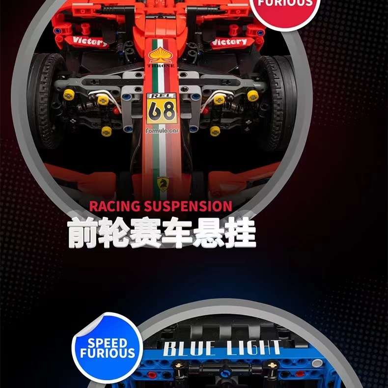 K-box Ferrari F1 Formula racing car assembly boy Gift sports car model mechanical set building block toy detail image 7