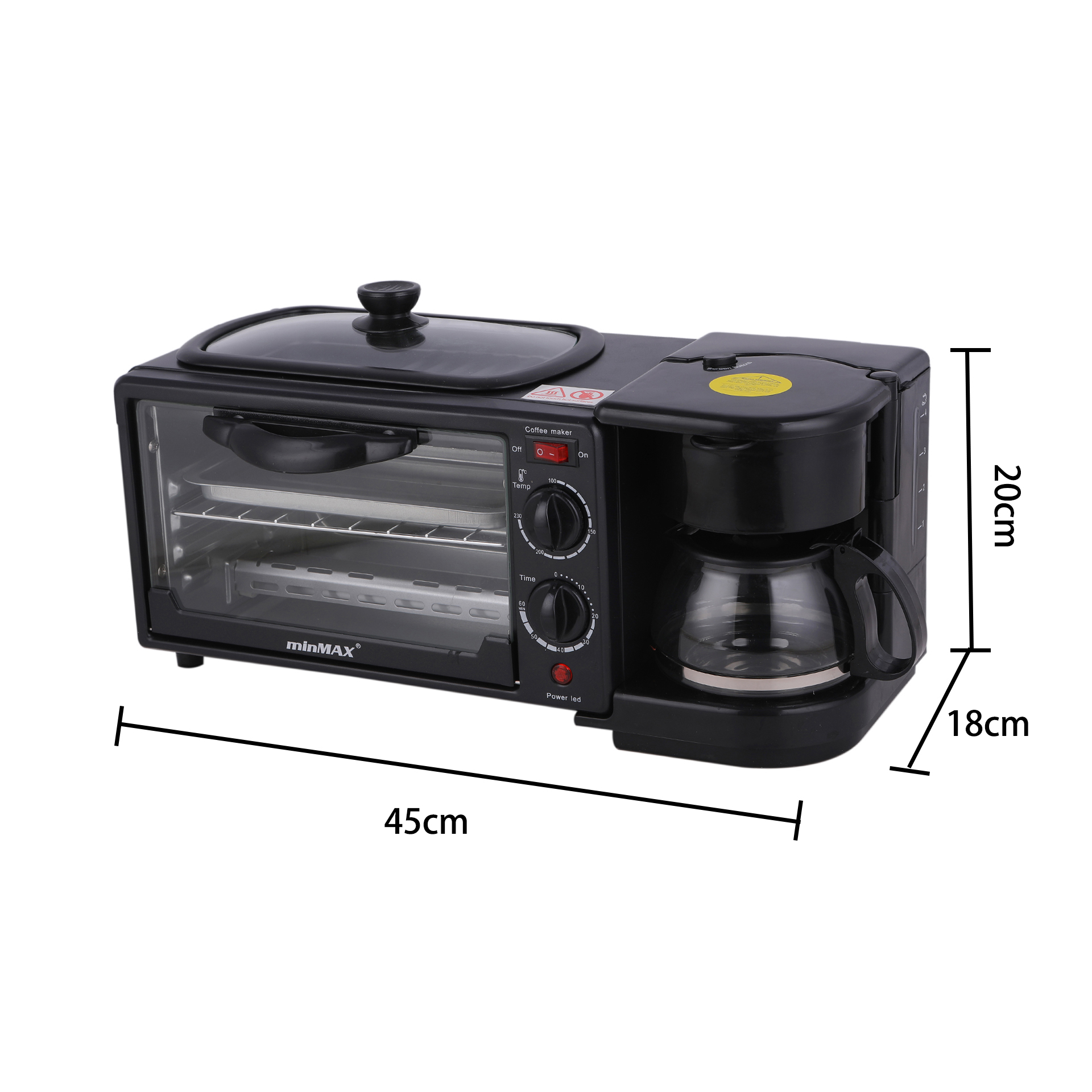 minMAX multi-functional breakfast Machine 5527 Three-in-one coffee machine, oven, toaster, toaster, cross-border foreign trade Specification image