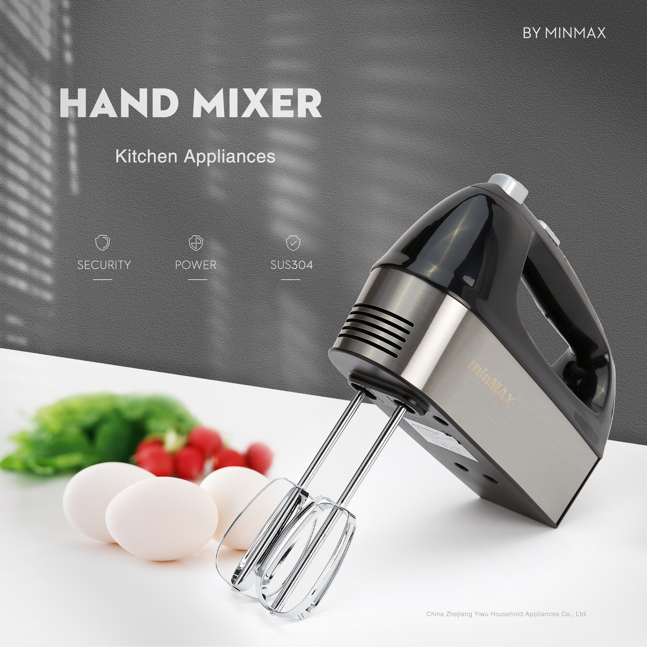 minMAX's new best-selling desktop egg beater 9621, a large-capacity multi-functional whipper, is in stock for export
