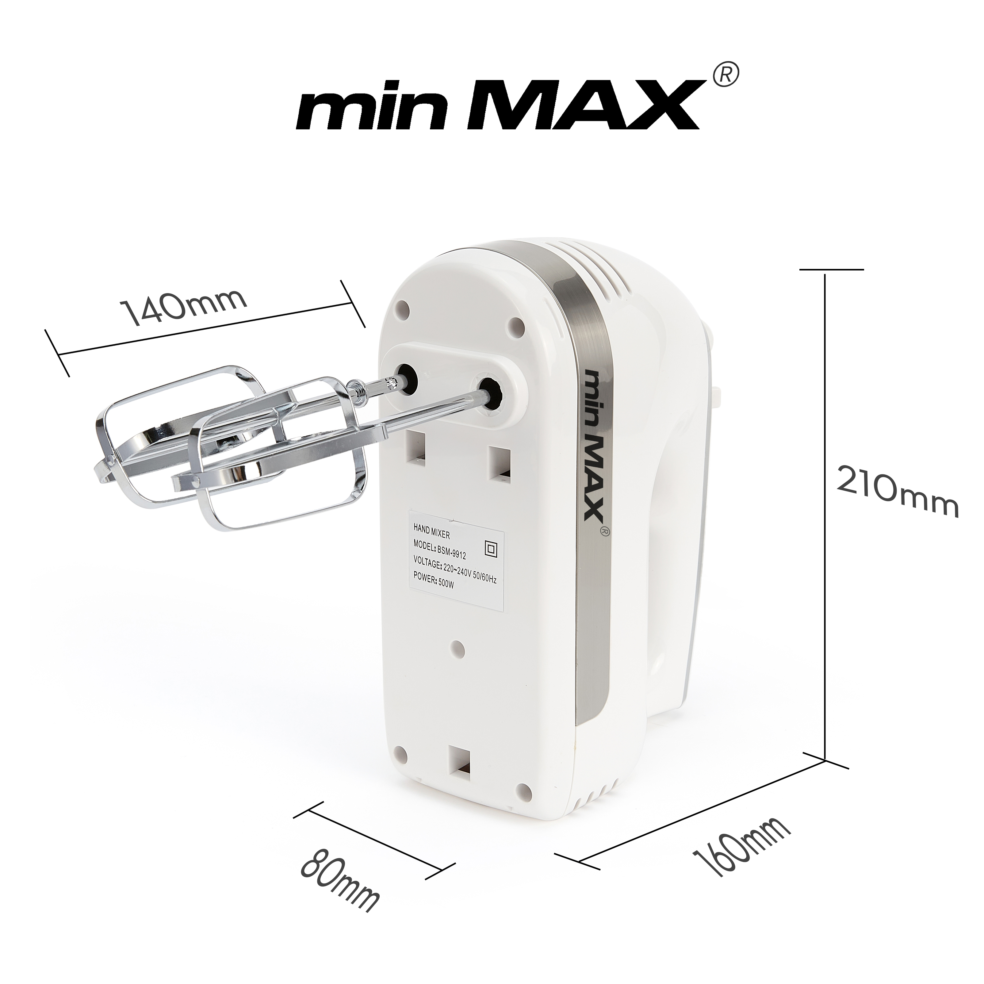 minMAX's new best-selling desktop egg beater 9912, a large-capacity multi-functional whipper, is in stock for export Specification image