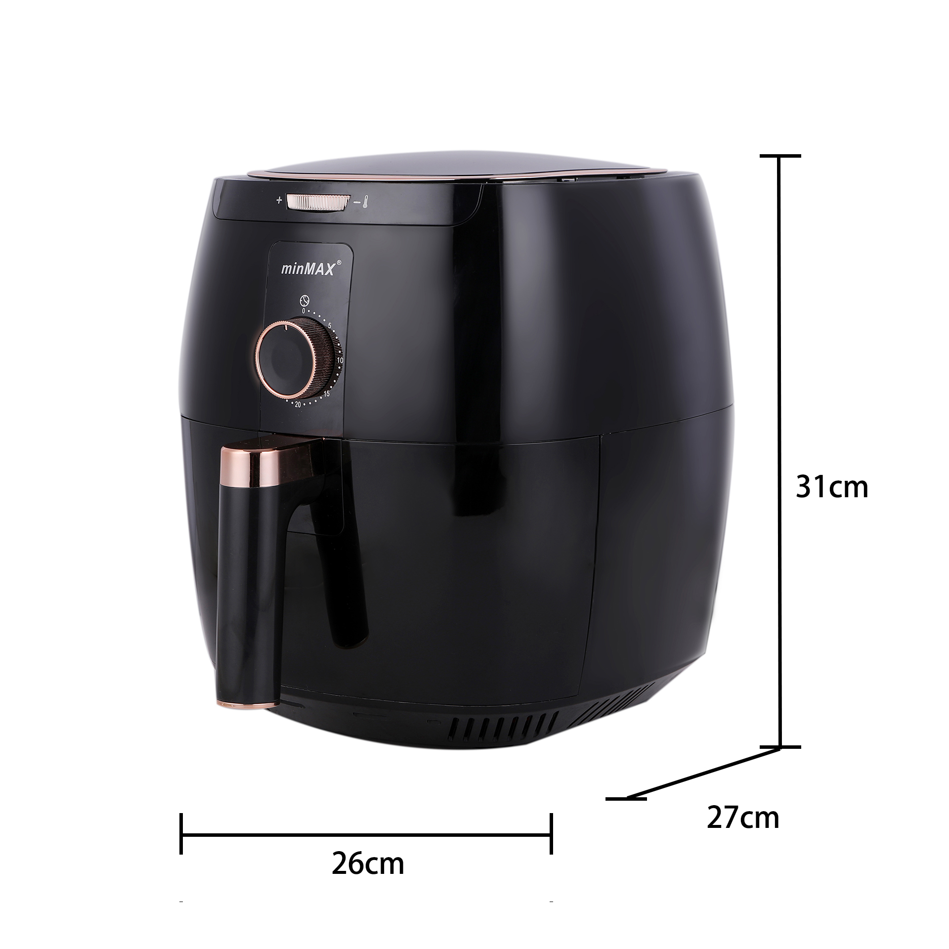 minMAX Cross-border Air Fryer MNF-861 is a large-capacity household electric fryer that is smart, smokeless and multi-functional Specification image
