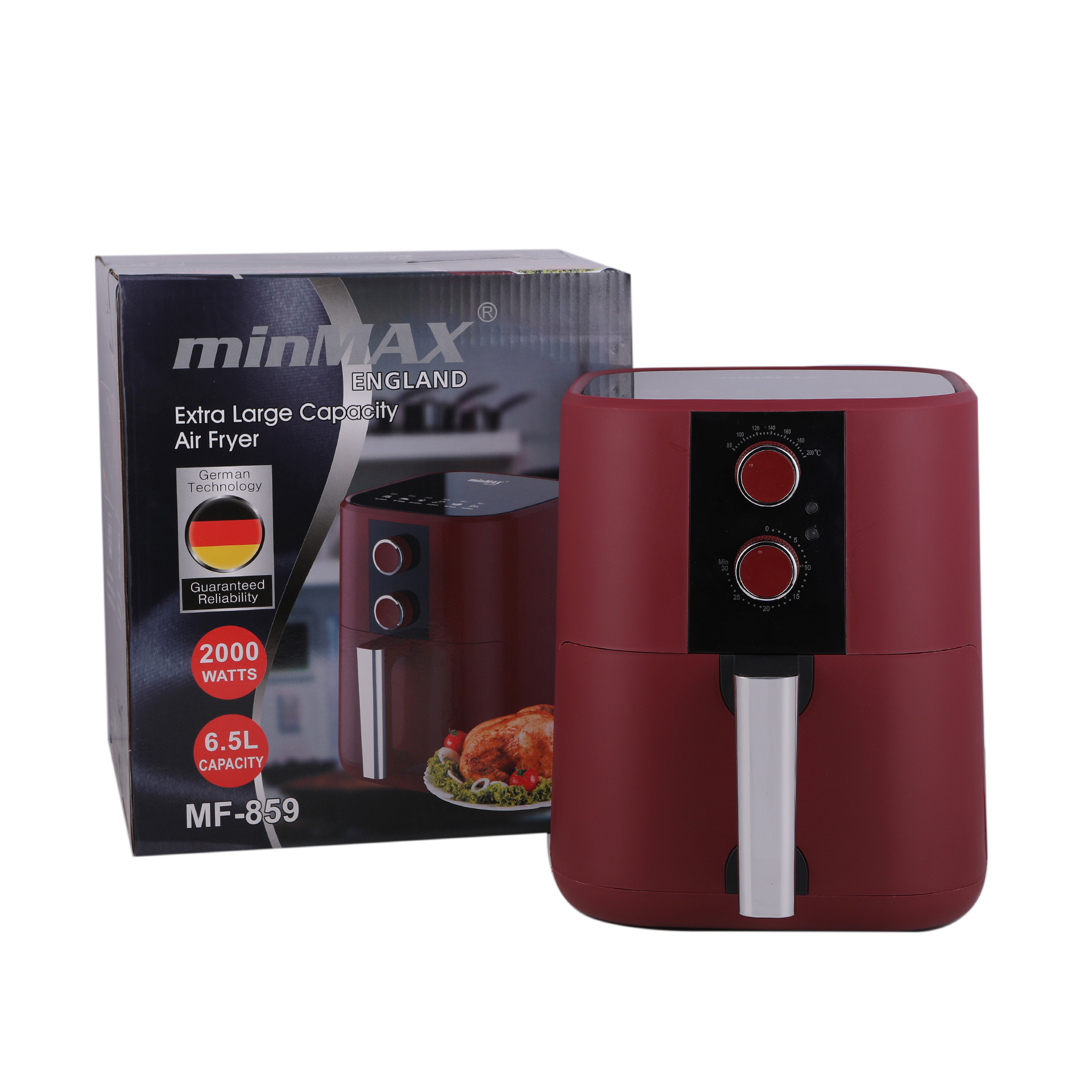 minMAX Cross-border Air Fryer MF-859 is a large-capacity household electric fryer that is smart, smokeless and multi-functional