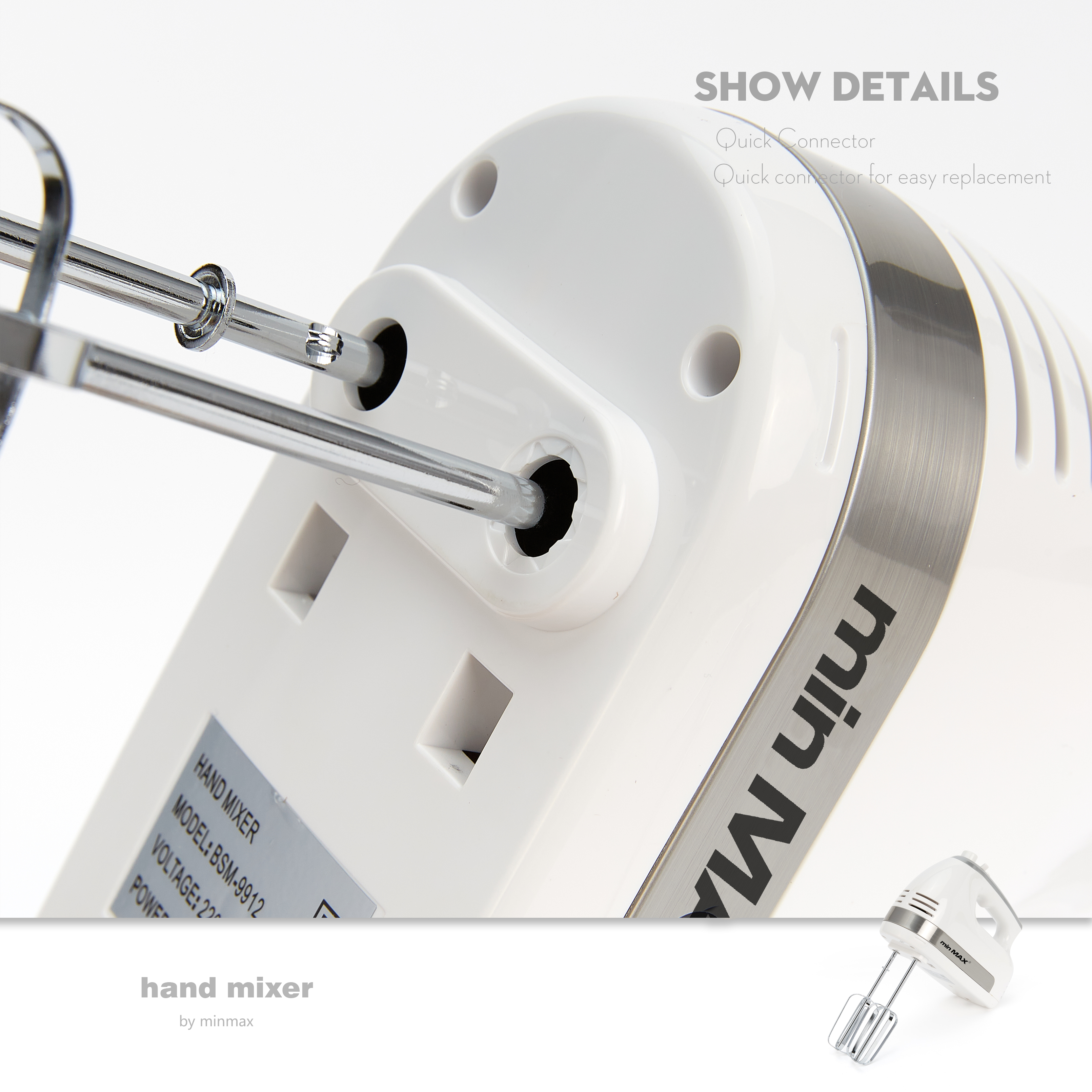 minMAX's new best-selling desktop egg beater 9912, a large-capacity multi-functional whipper, is in stock for export Item Picture