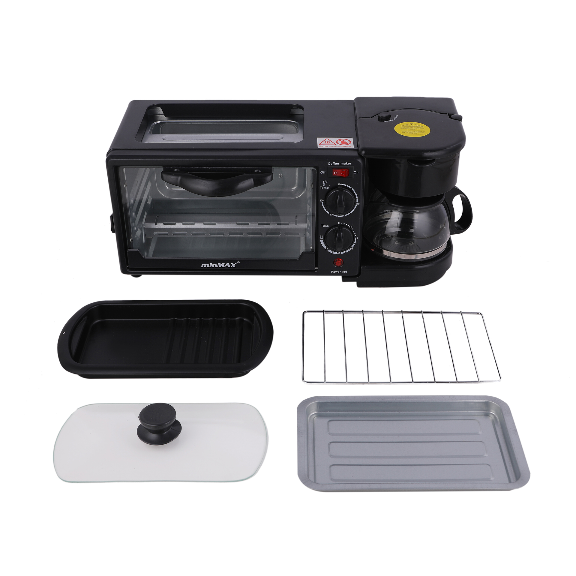 minMAX multi-functional breakfast Machine 5527 Three-in-one coffee machine, oven, toaster, toaster, cross-border foreign trade Application Scenario