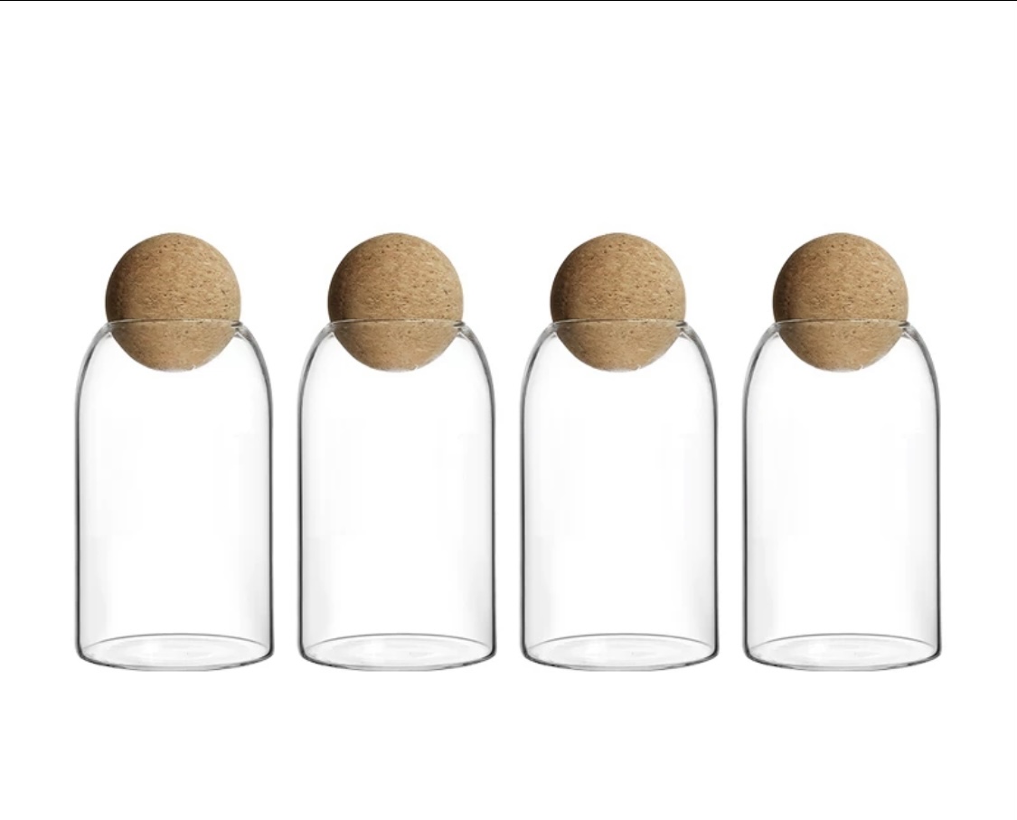 Add a home coffee can, sealed can, coffee bean preservation can, cork glass bottle, storage can, and grain storage can, 800Ml