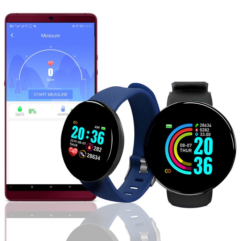 D18智能手环表1.44寸彩色圆屏睡眠手表计步运动手表智能手表运动手环详情图1