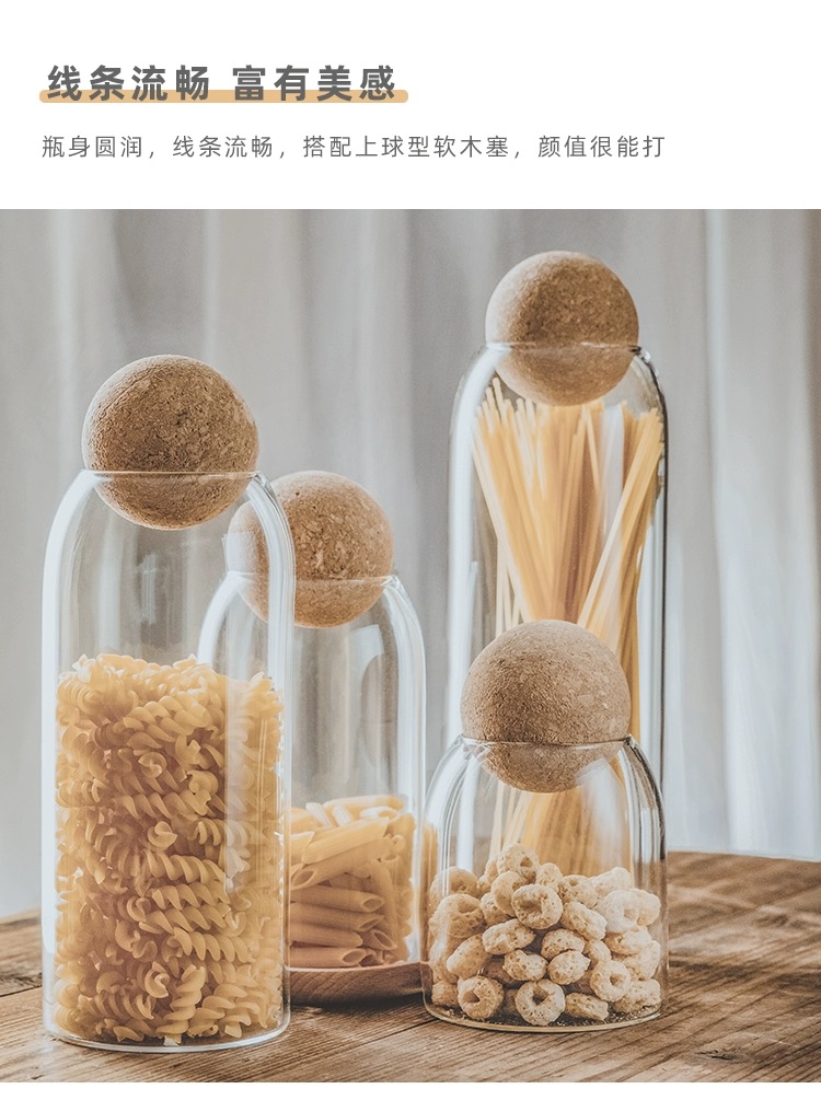 Add Home Coffee Can Sealed Jar Coffee Bean Storage Jar Corked Glass Bottle Storage Jar Multi-Grain Storage Jar 800Ml Application Scenario