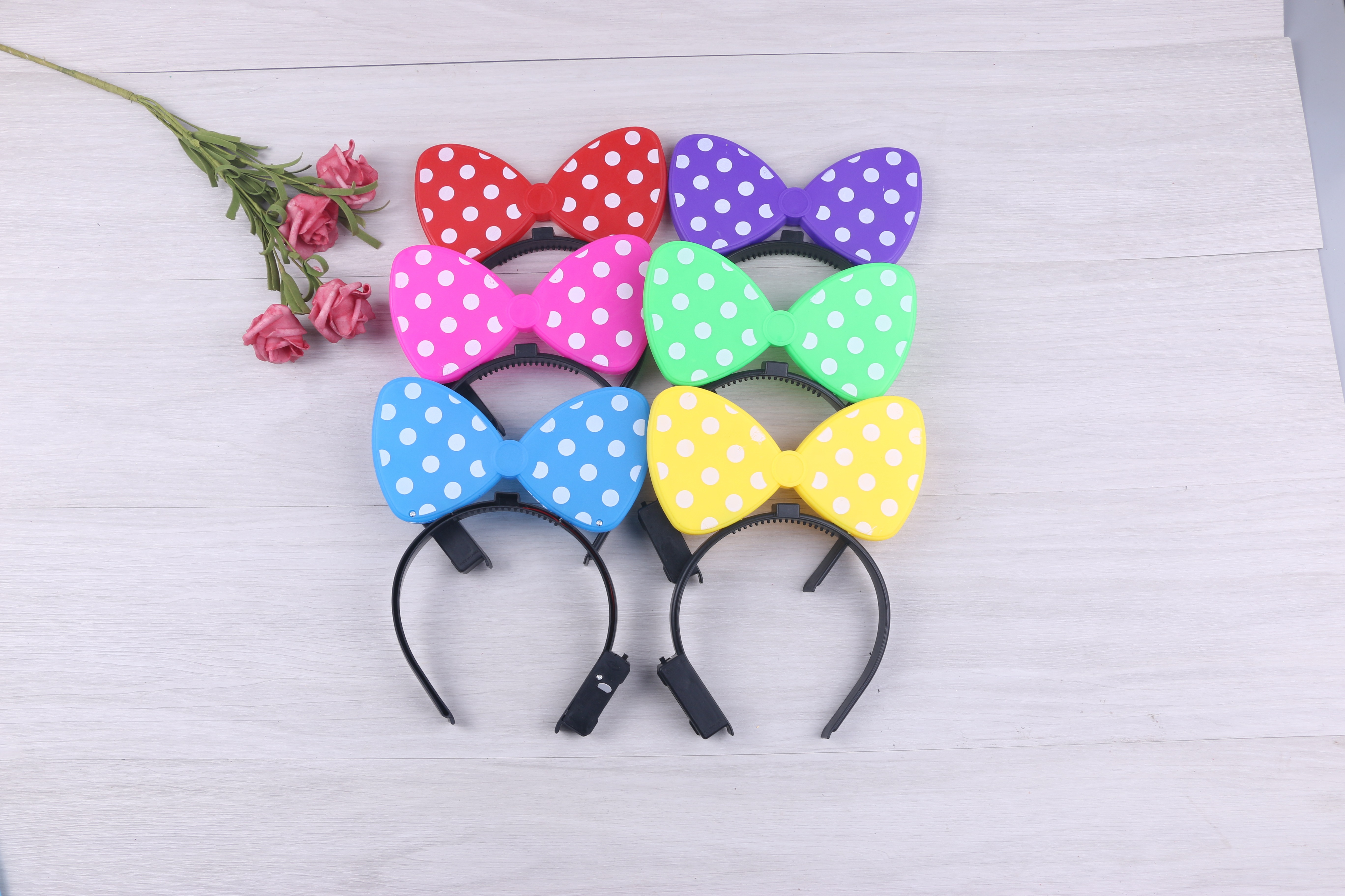 Bow glitter with lamp studs Glitter toy Glitter toy flash off party Item Picture