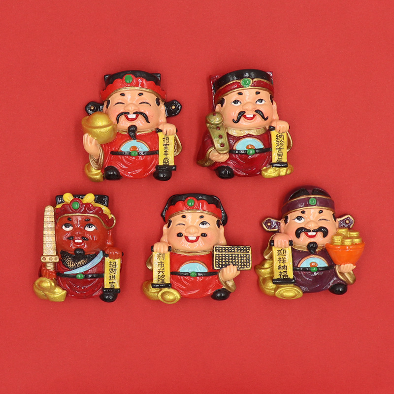 专业厂家定制 创意中国新年财神树脂冰箱贴 家居装饰立吸铁石体磁贴 春节喜庆礼品定制图