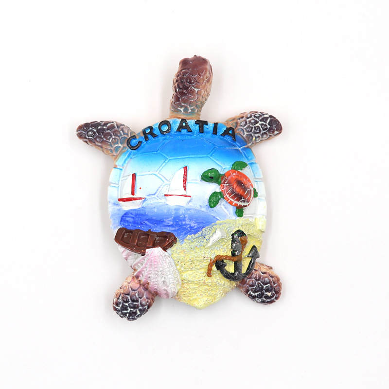 Fabricante personalizado creativo marino construcción resina refrigerador magnético cartoon tortuga serie océano tridimensional decoración del hogar pegatinas recuerdos de viaje magnetic stickers Item Picture