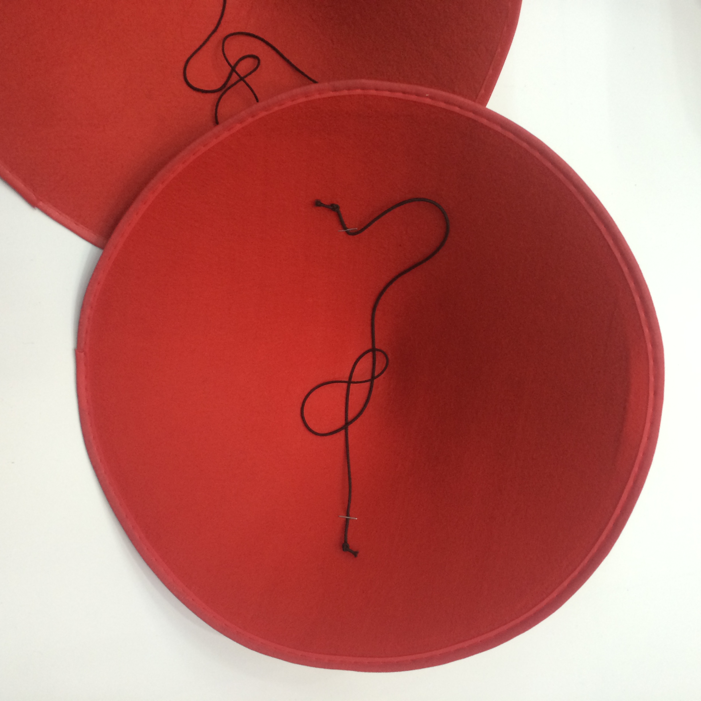 Qianfang Festival Wig hat, Chinese character red conical hat, copper coin pattern Festival hat 2454 Application Scenario