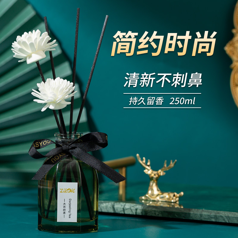 150ml black square bottle of flameless Aromatherapy, rattan dried flower fragrance, deodorizing and refreshing air, home and household perfume gift wholesale details Picture