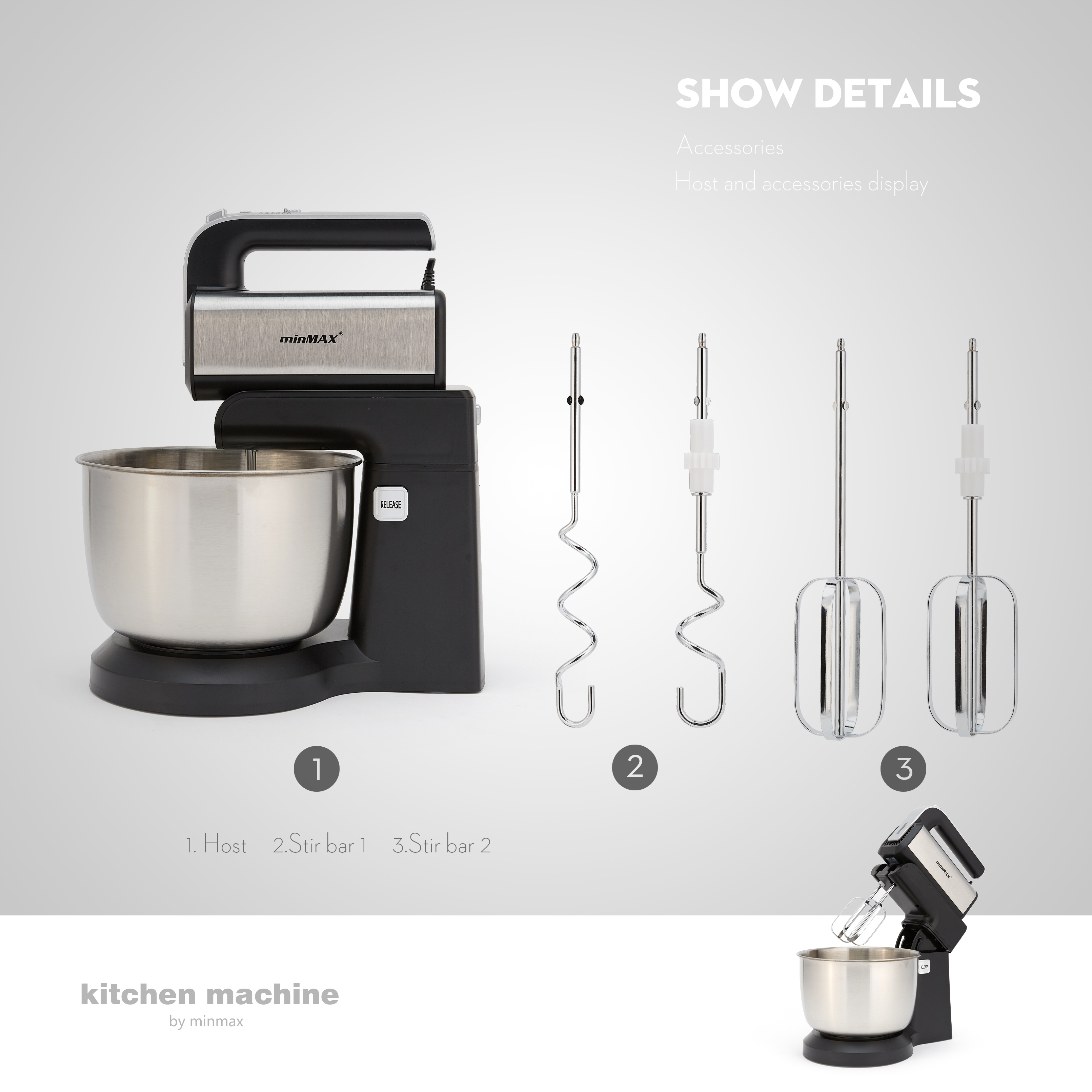 minMAX's new best-selling desktop egg beater 9952, a large-capacity multi-functional whipper, is in stock for export details Picture