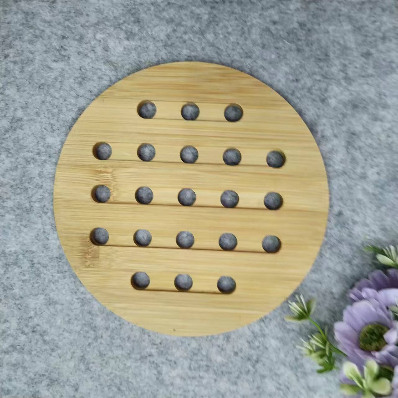 Eco-friendly bamboo natural-color flat-pressed hollowed-out MATS, table MATS, heat-insulating MATS, dish MATS, bowl MATS, pot MATS, heat-resistant MATS, high-temperature resistant MATS, creative coasters details Picture