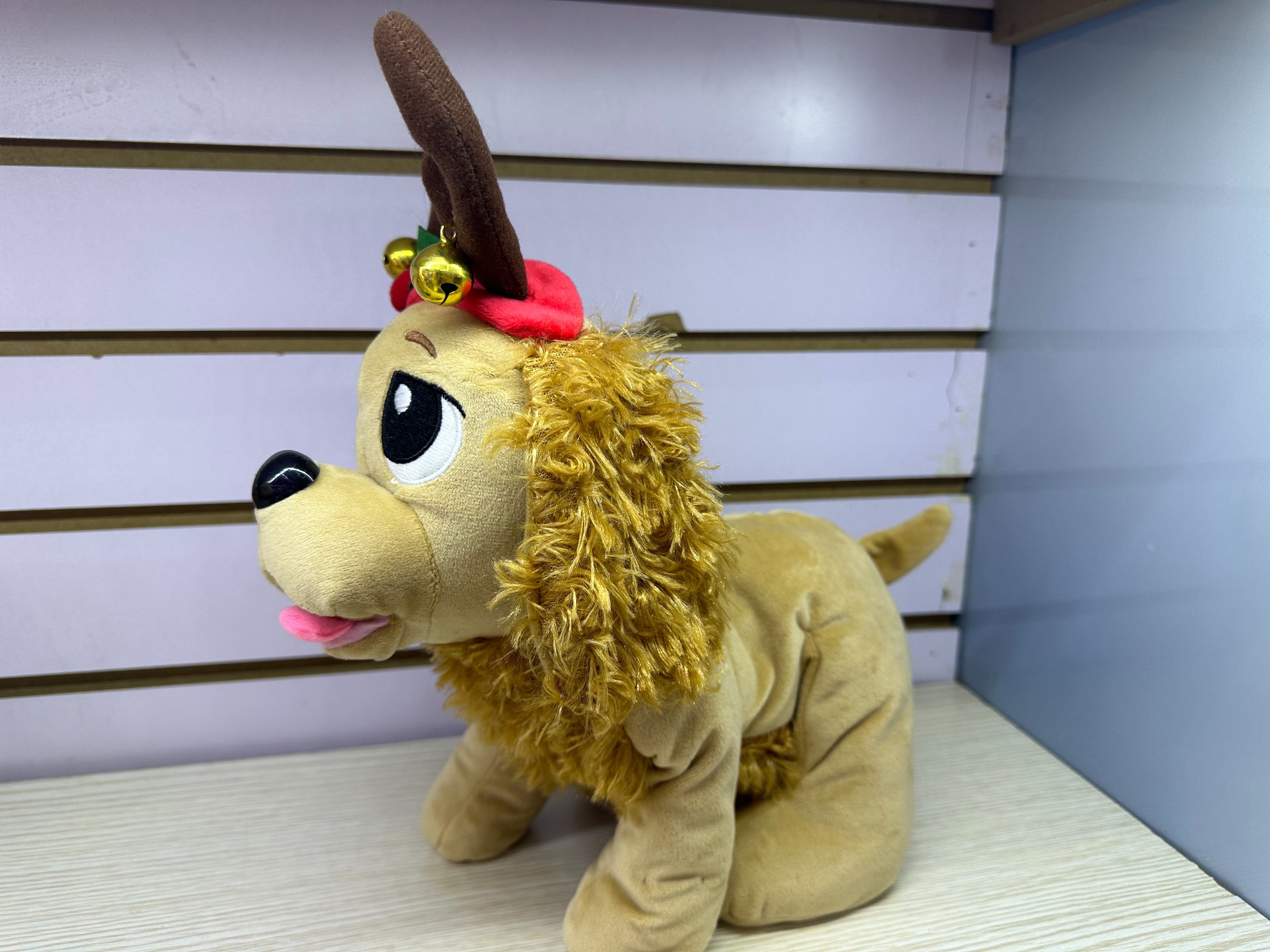 Hengxin Toys Plush electric toy Christmas with antler bells standing on the back and dancing puppy details Picture
