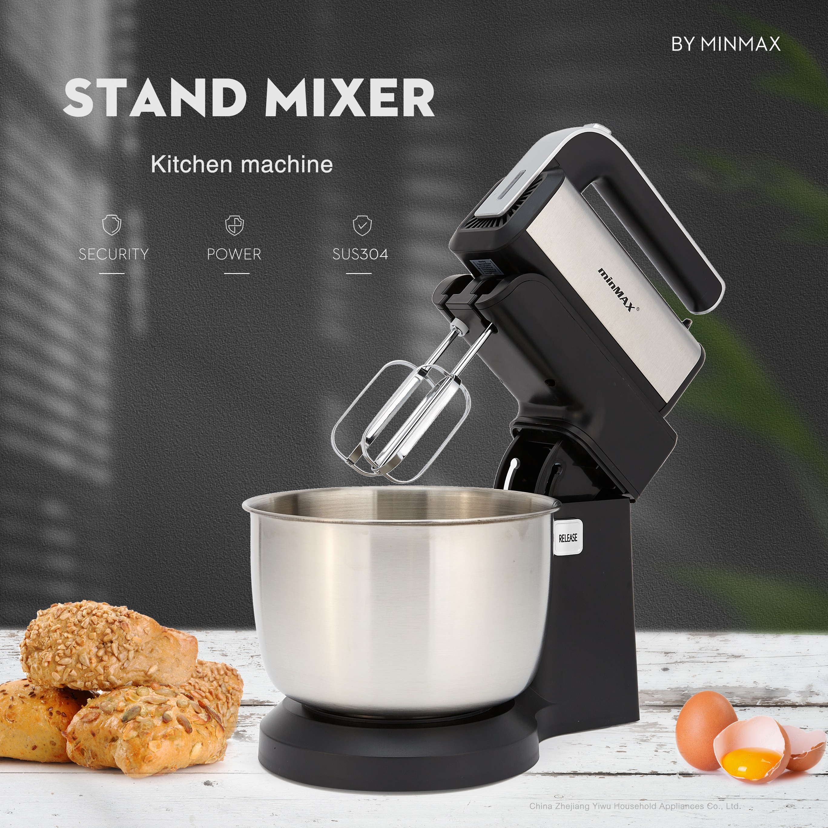 minMAX's new best-selling desktop egg beater 9952, a large-capacity multi-functional whipper, is in stock for export