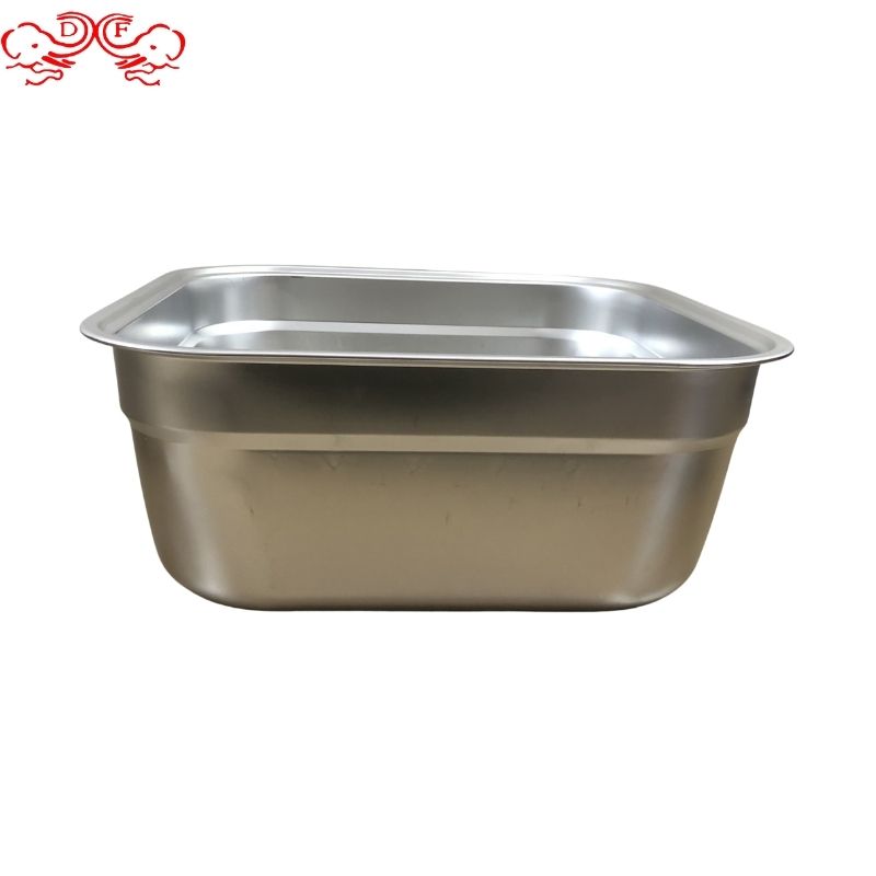 DF99096不锈钢盆 方形米筛 密孔漏盆加耳洗米筛果盆DF Trading House 图