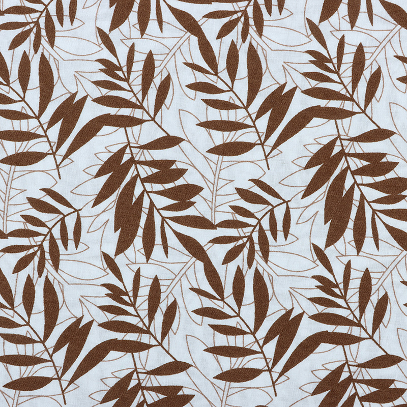 40-count all-cotton printed poplin fabric, plant leaves, Hawaiian-style children's shirt, dress fabric, headscarf Item Picture