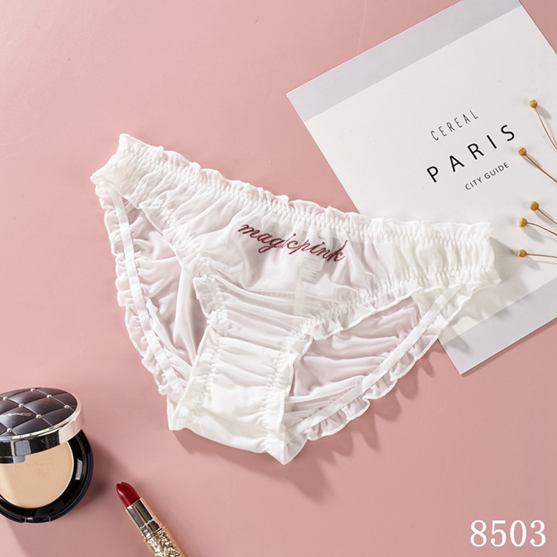 The Mystery of the Box Girls' cute mid-low waist triangular thin letter design fresh girls' underwear Item Picture
