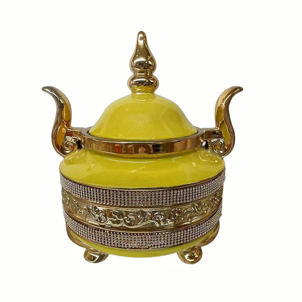 Light luxury European and American style seasoning jar, high-end retro flip lid sugar jar, white sugar jar, kitchen seasoning storage and decoration item Item Picture