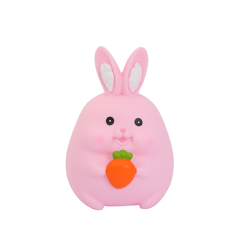 兔子小夜灯/LED灯/搪胶玩具白底实物图