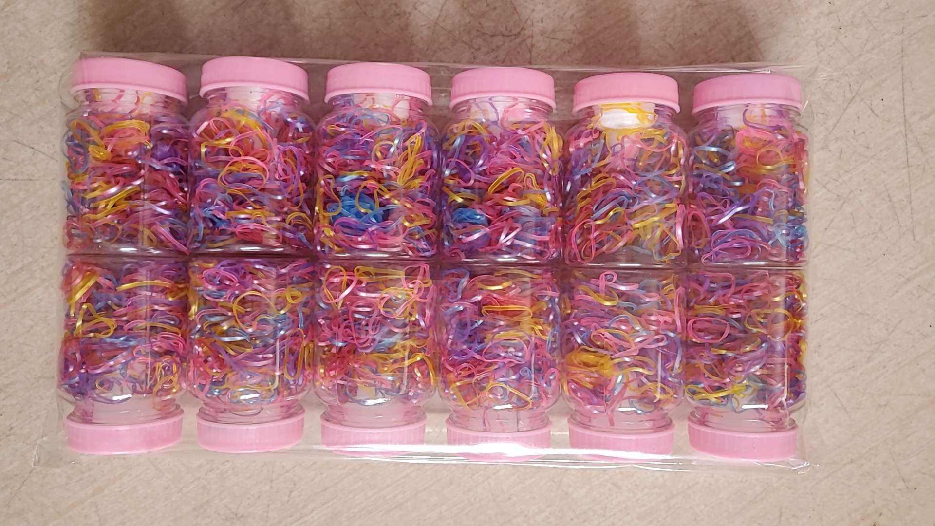 韩版一次性皮筋小奶瓶深珠光色，小圈。