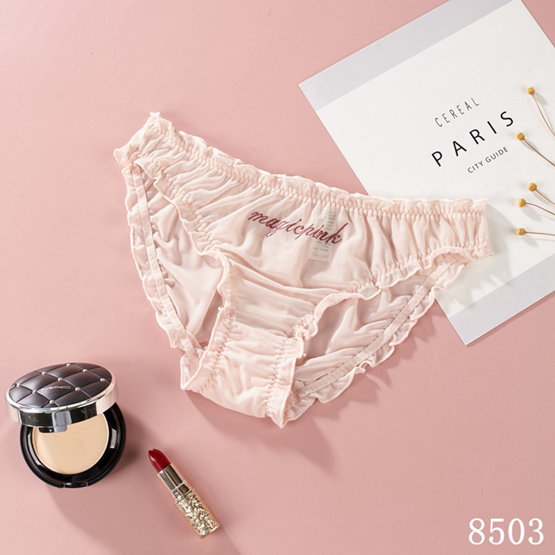 The Mystery of the Box Girls' cute mid-low waist triangular thin letter design fresh girls' underwear Application Scenario
