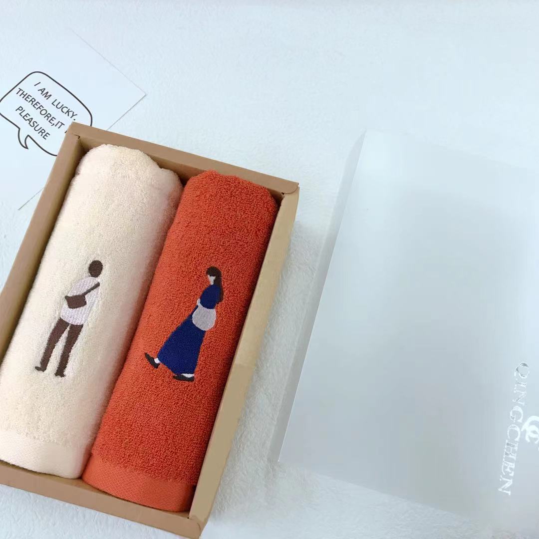Yiqingchen Gift Towel Gift Box, pure cotton absorbent, special for couples to wash their faces, wedding souvenir gift, fashionable for men and women, soft and non-shedding, factory wholesale Item Picture