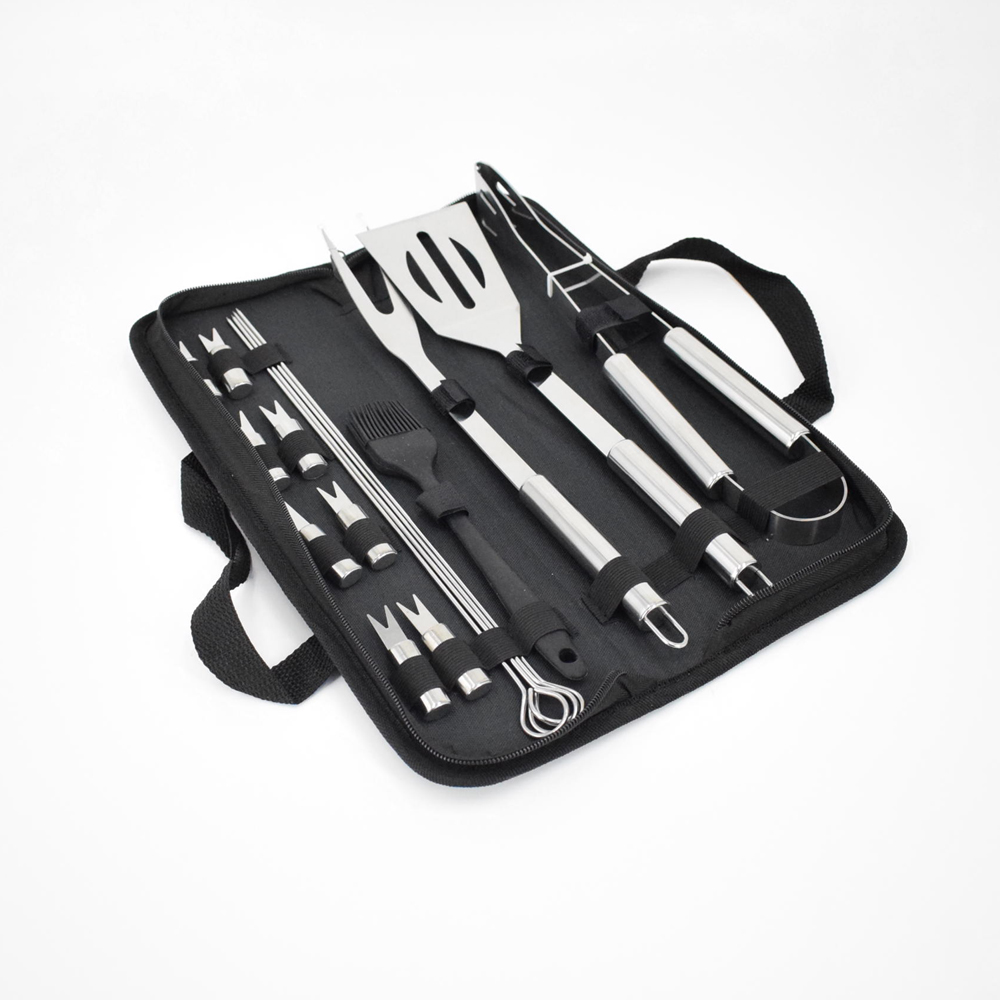 Outdoor camping, picnic, cooking, portable barbecue tongs and brushes 16-piece set Specification image