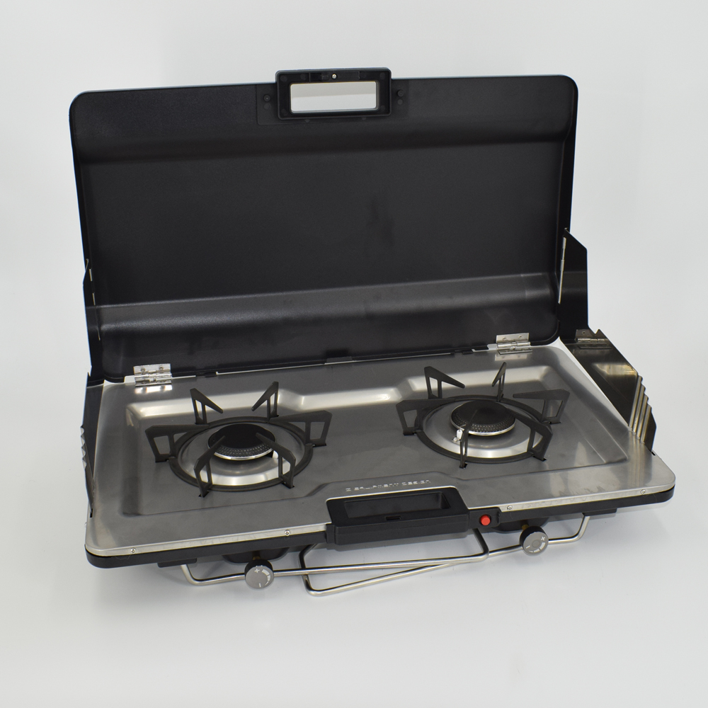 Outdoor camping and picnic with a high-power stove and a double-burner stove details Picture