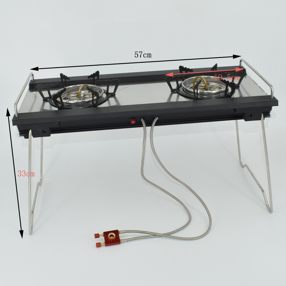 Outdoor camping and picnic double-burner stove with strong firepower Specification image