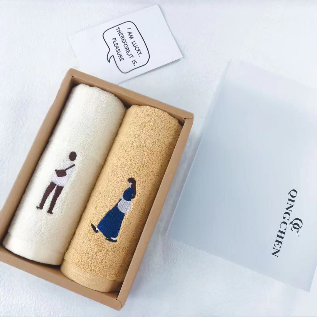 Yiqingchen Gift Towel Gift Box, pure cotton absorbent, special for couples to wash their faces, wedding souvenir gift, fashionable for men and women, soft and non-shedding, factory wholesale Application Scenario